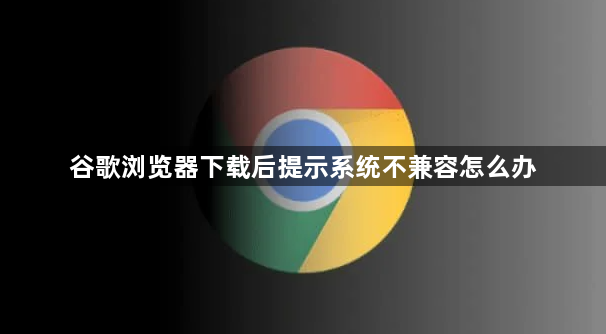 谷歌浏览器下载后提示系统不兼容怎么办1