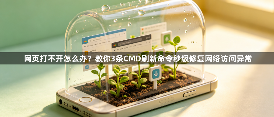 网页打不开怎么办?教你3条CMD刷新命令秒级修复网络访问异常1