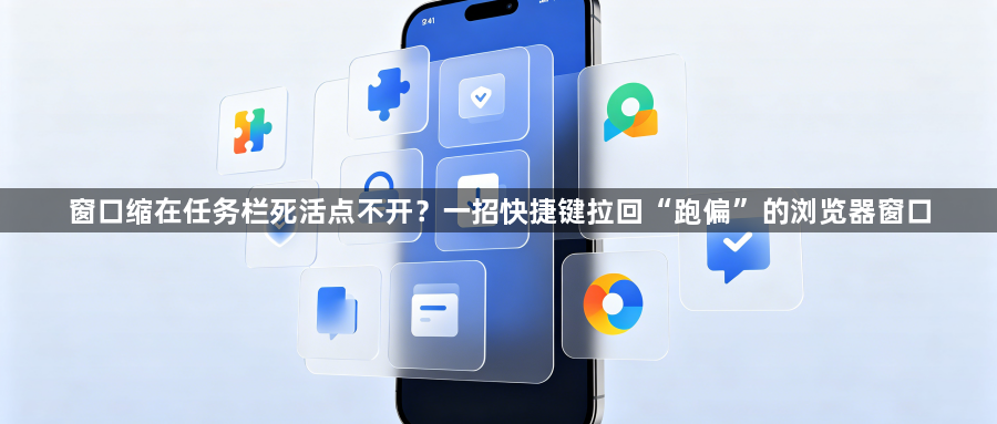 窗口缩在任务栏死活点不开？一招快捷键拉回“跑偏”的浏览器窗口1